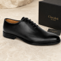 Pantofi barbati eleganti din piele naturala de culoare neagra - GKR200N